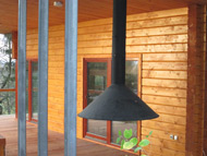 Detail venkovního krbu